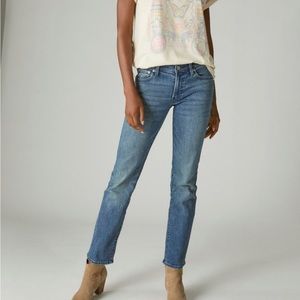 Lucky brand Zoey high rise straight leg jeans.